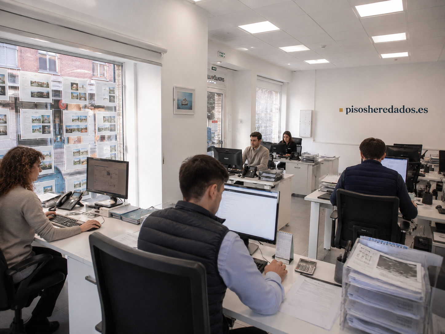 Equipo de pisosheredados.es en la oficina